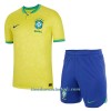 Conjunto (Camiseta+Pantalón Corto) Brasil Primera Equipación Mundial 2022 - Niño